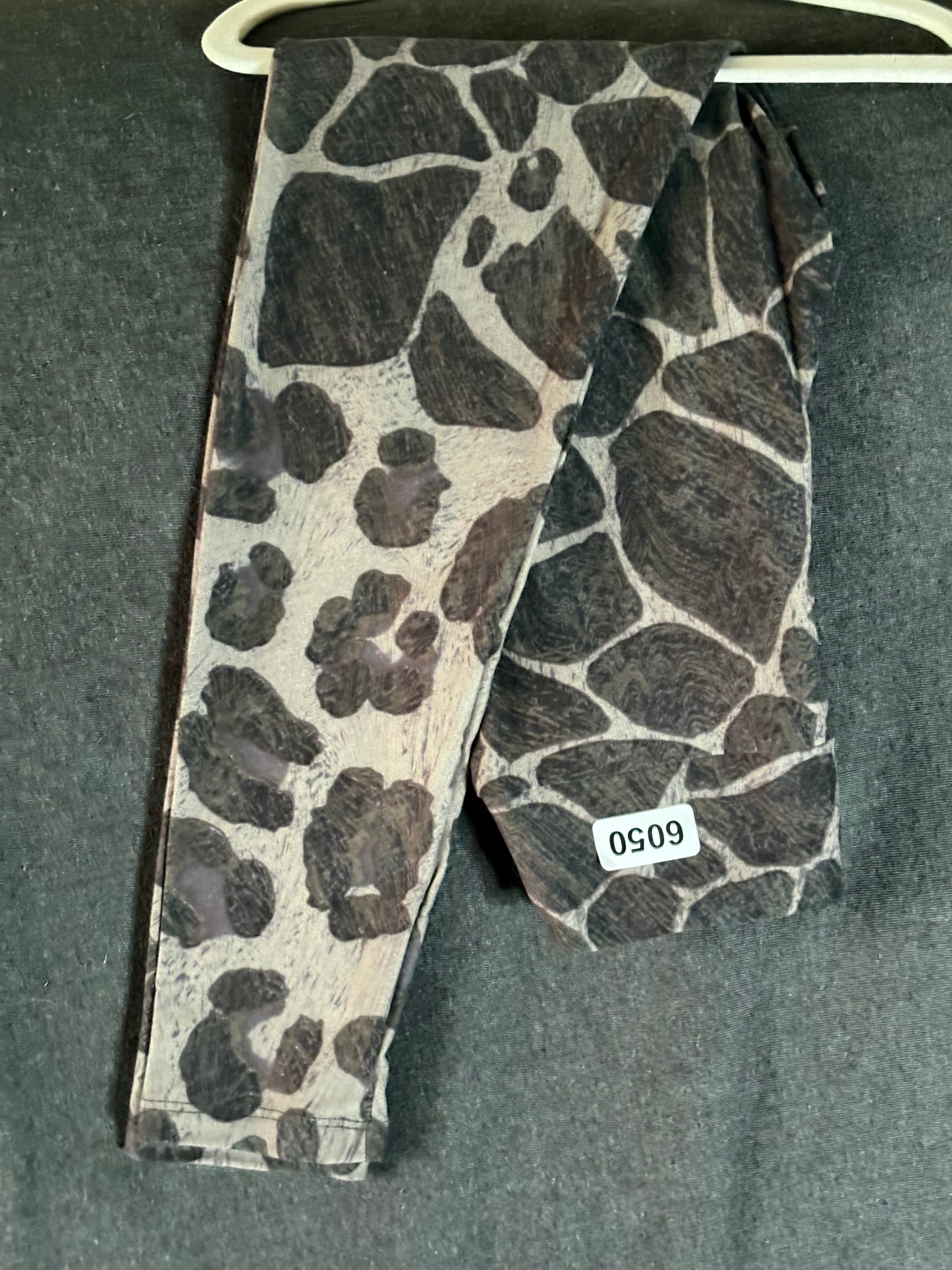 Grey Giraffe Print Kids Leggings