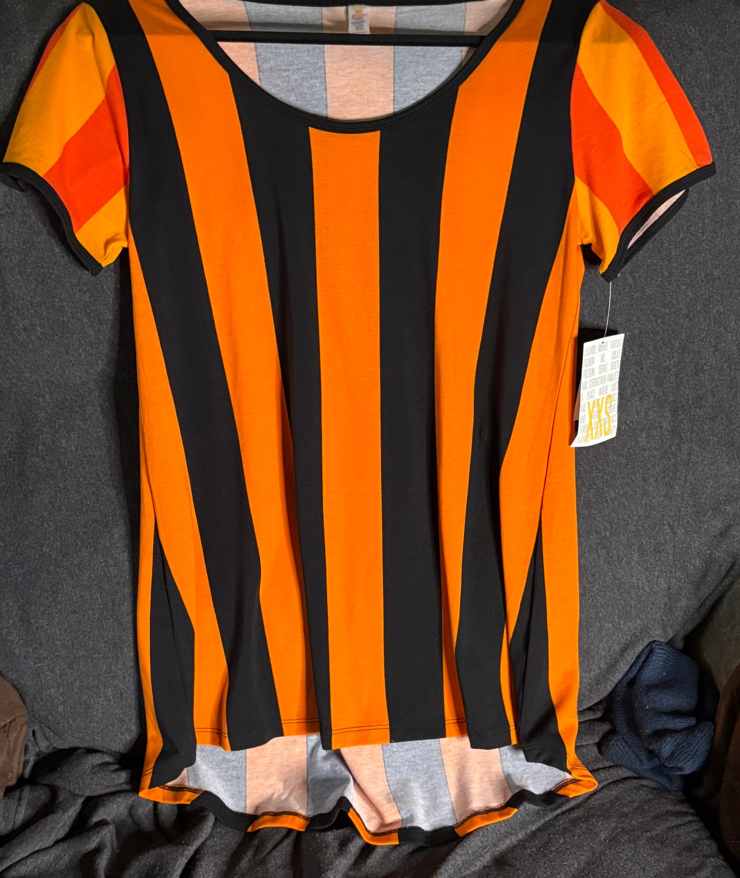 Classic T Black and Orange Referee Stripe