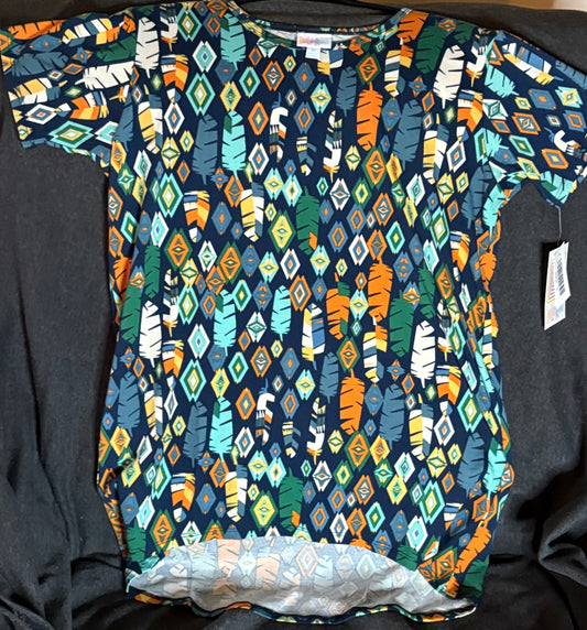 Blue Feather Print Gracie T