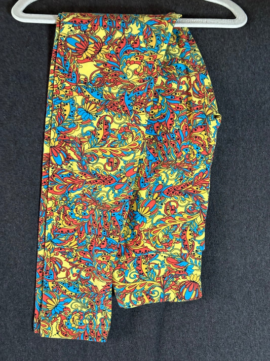 Yellow Floral Kids Leggings