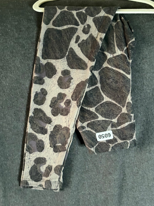 Grey Giraffe Print Kids Leggings