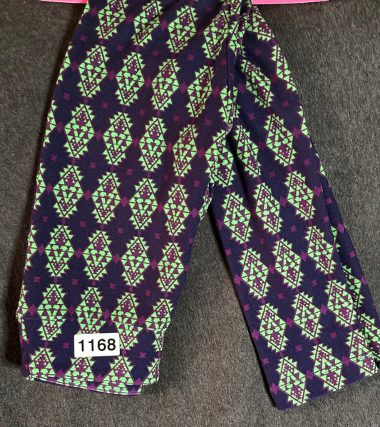 Navy Background Aztec Print Kids Leggings