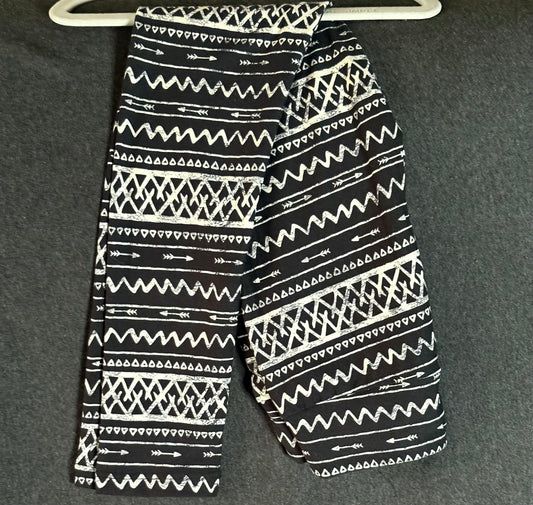 Black/White Geometric Kids Leggings