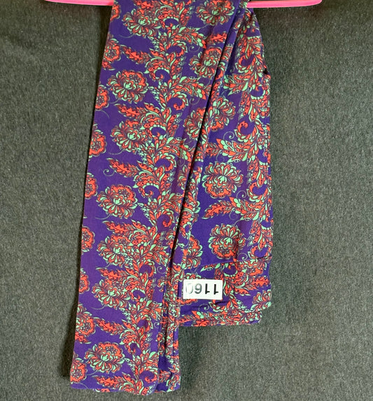 Purple w/Red and Green Floral Kids Leggings